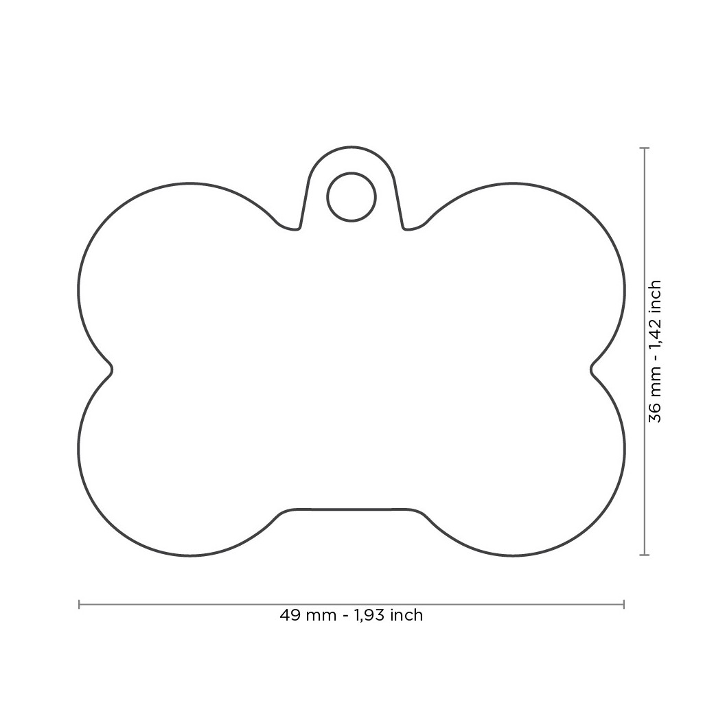 MY FAMILY TAG XL BLACK BONE ALUMINIUM WITH RUBBER