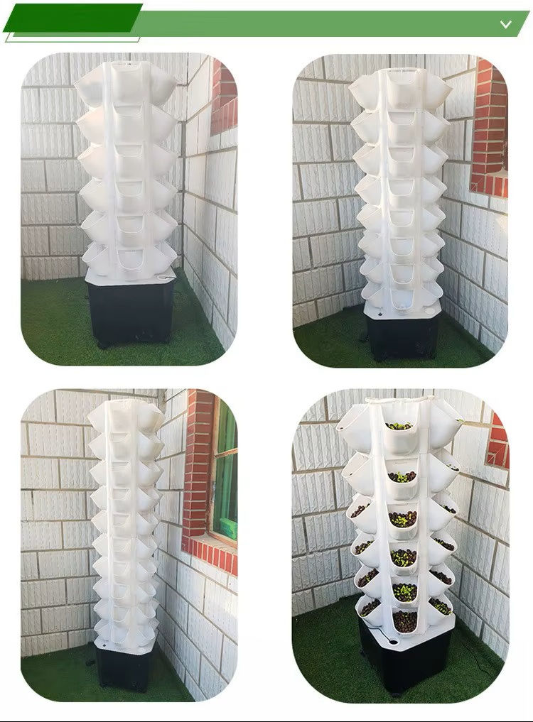 KIT HIDROPONICO COMPLETO VERTICAL 8 NIVELES DELGADO