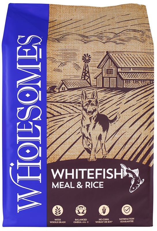 CONCENTRADO PARA PERRO WHOLESOMES WHITE FISH MEAL AND BROWN RICE 40 LBS