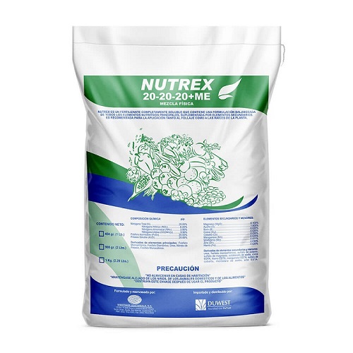 FERTILIZANTE FOLIAR NUTREX 20-20-20+EM