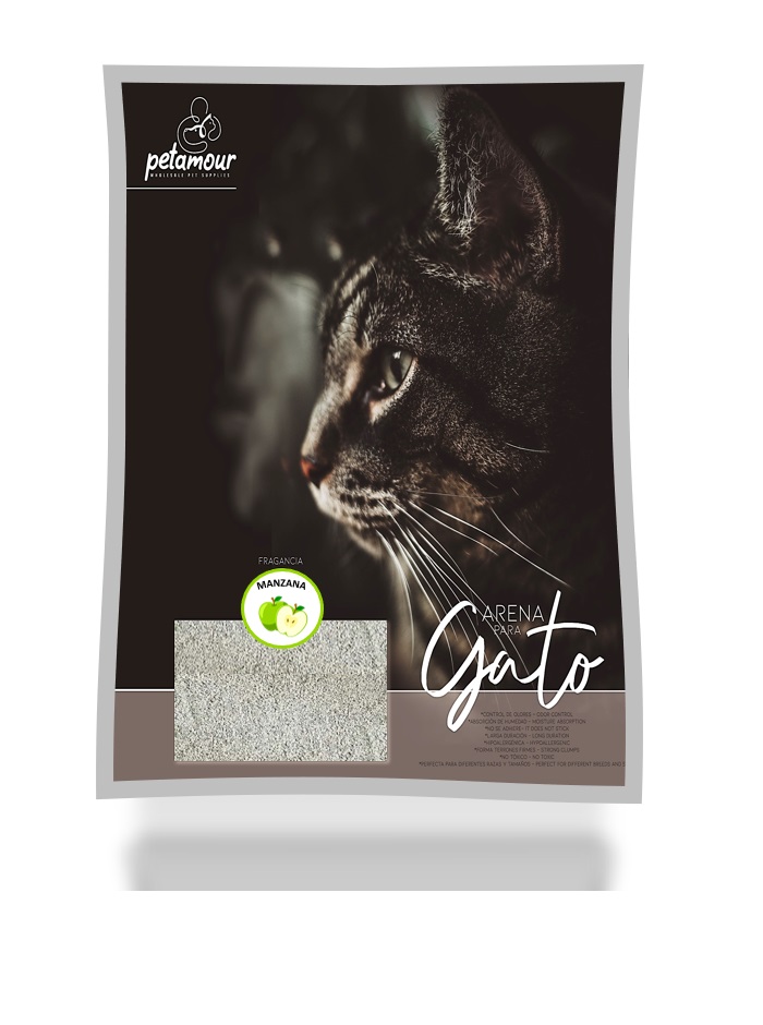 ARENA PARA GATO PETAMOUR MANZANA