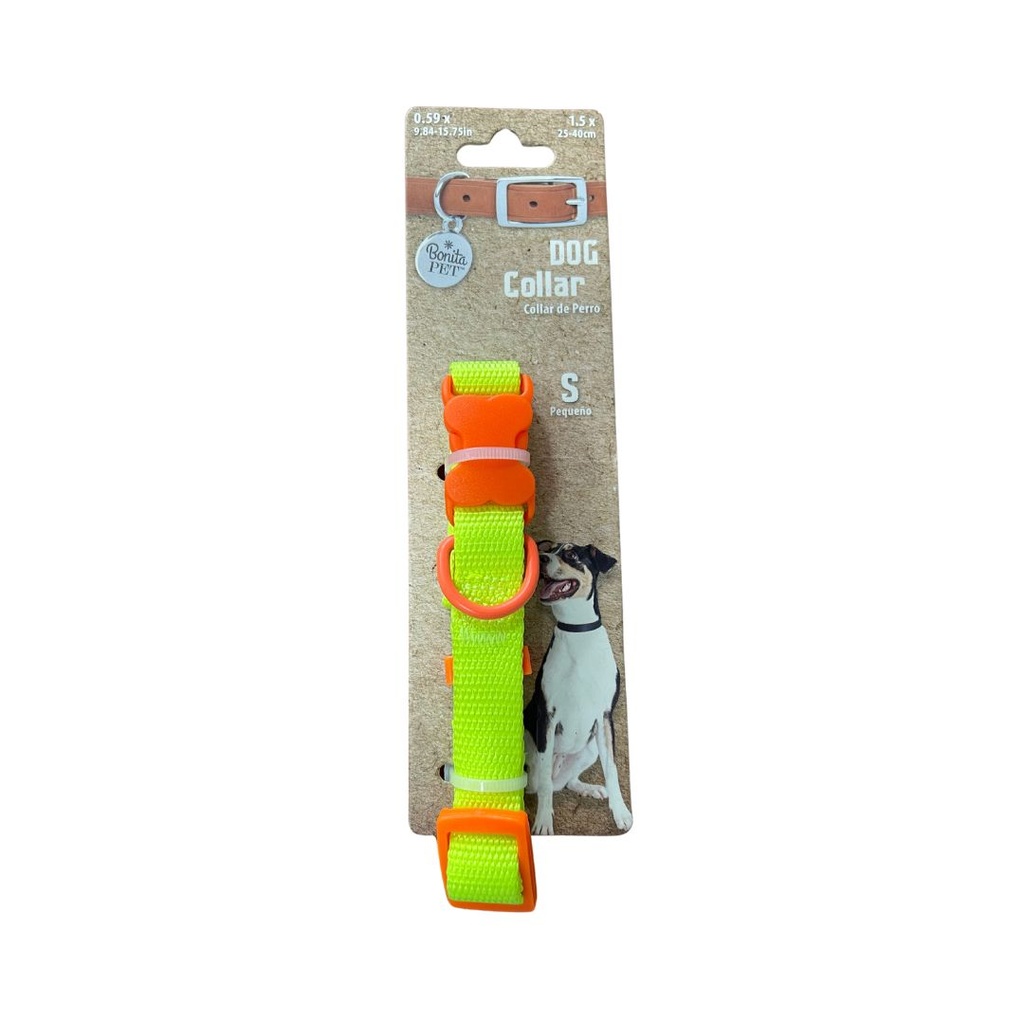 COLLAR AJUSTABLE PARA MASCOTA VARIOS COLORES "BONITA PET"