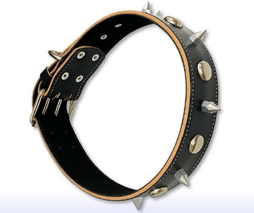 COLLAR CUERO EF CON PUAS DOG LOVERS