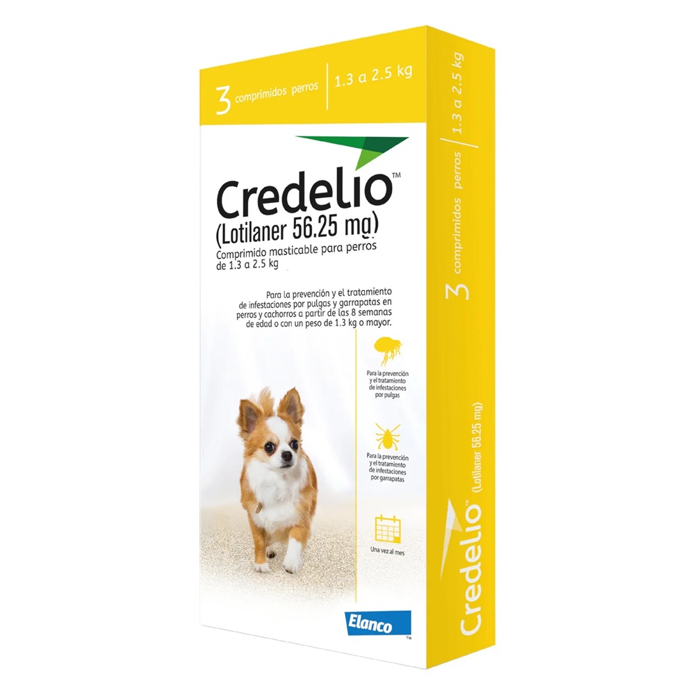 TABLETAS MASTICABLES ANTIPULGAS CREDELIO PARA PERROS x 1 UNIDAD