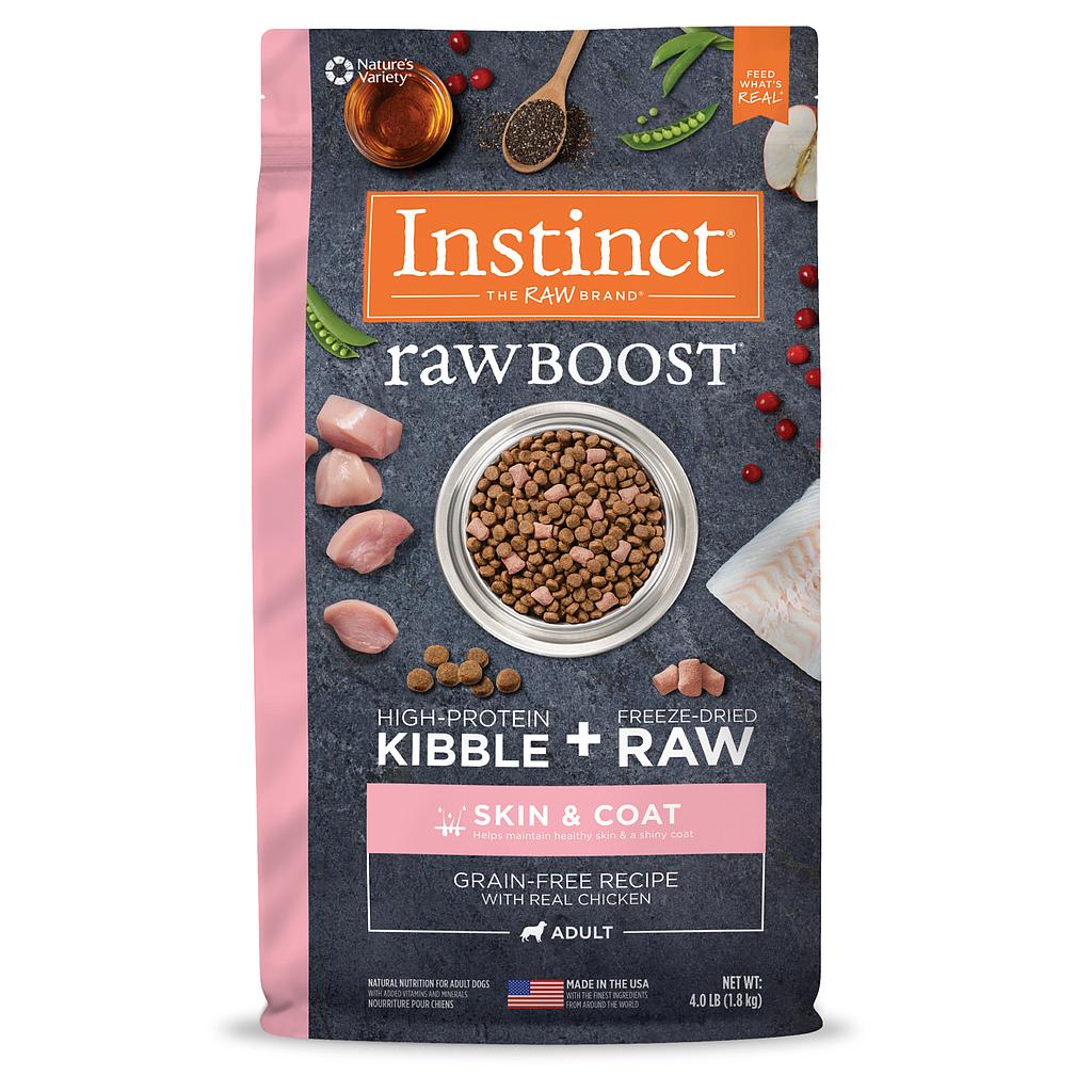 CONCENTRADO PARA PERRO INSTINCT RAW BOOST GRAIN FREE CHICKEN SKIN AND COAT