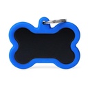 MY FAMILY TAG BLACK ALUMINUM WITH RUBBER BONE XL