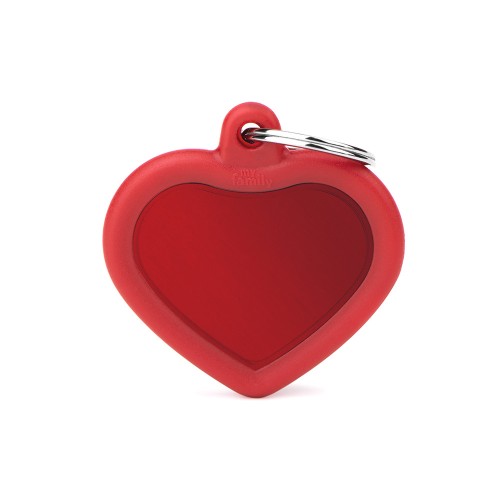 MY FAMILY TAG BLACK ALUMINUM WITH RUBBER HEART