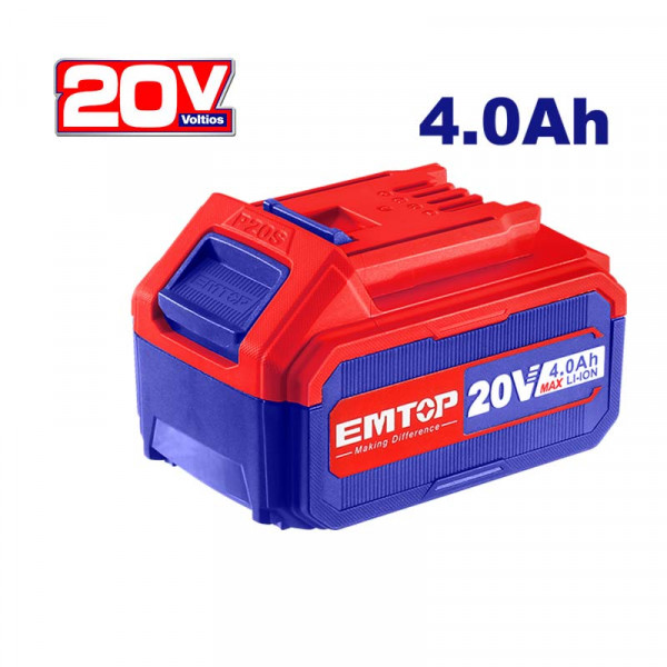 BATERIA EMTOP 20 VOLTIOS 4 AH EMTOP DE LITHIO-ION