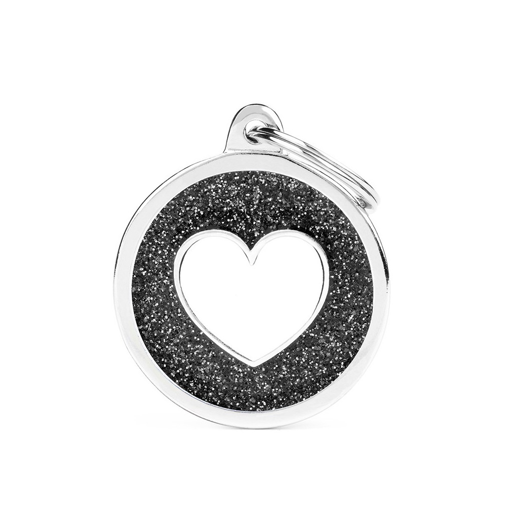 MY FAMILY TAG BIG GLITTER WHITE HEART