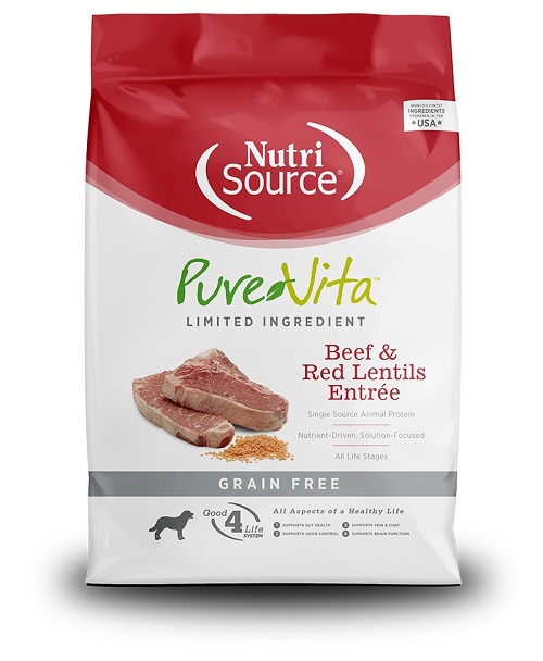 CONCENTRADO PARA PERRO NUTRISOURCE PURE VITA BEEF AND RED LENTILS