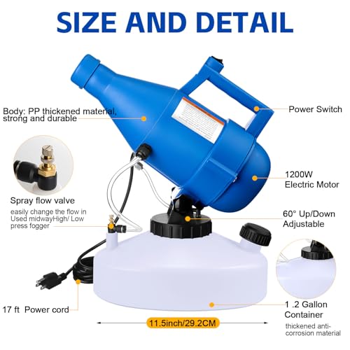 BOMBA NEBULIZADORA EN FRIO ELECTRICA 110V ULV 120 INDUSTRIAL CON TANQUE DE 4.5 LITROS