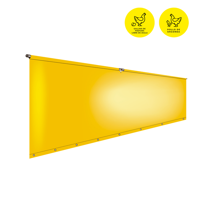 TELA LAMINADA AMARILLA PARA CORTINA DE AVES 2.2 METROS x 1 METRO