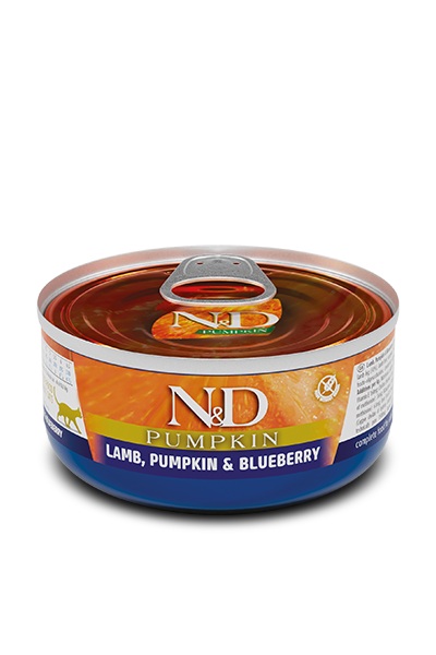 ALIMENTO HUMEDO PARA GATO EN LATA N&D LAMB, PUMPKIN & BLUEBERRY 70 GRS