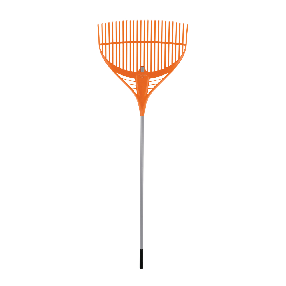 ESCOBA PLASTICA PARA JARDIN FLEX DE 26 DIENTES CON MANGO DE ACERO