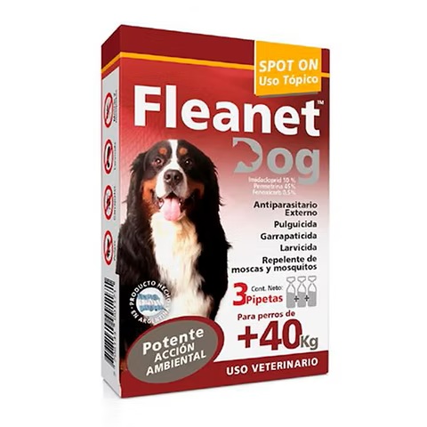 PIPETA ANTIPULGAS FLEANET PARA PERROS x 3 PIPETAS