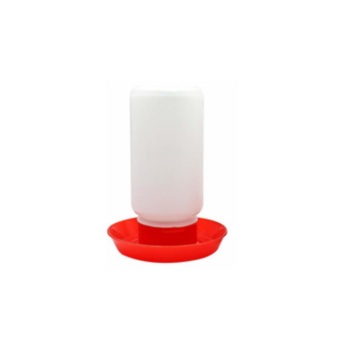 BEBEDERO PARA POLLO VITROLERO BLANCO Y ROJO 1 LITRO
