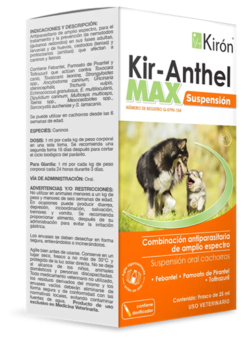 DESPARASITANTE PARA PERRO KIR-ANTHEL MAX SUSPENSION 25ML