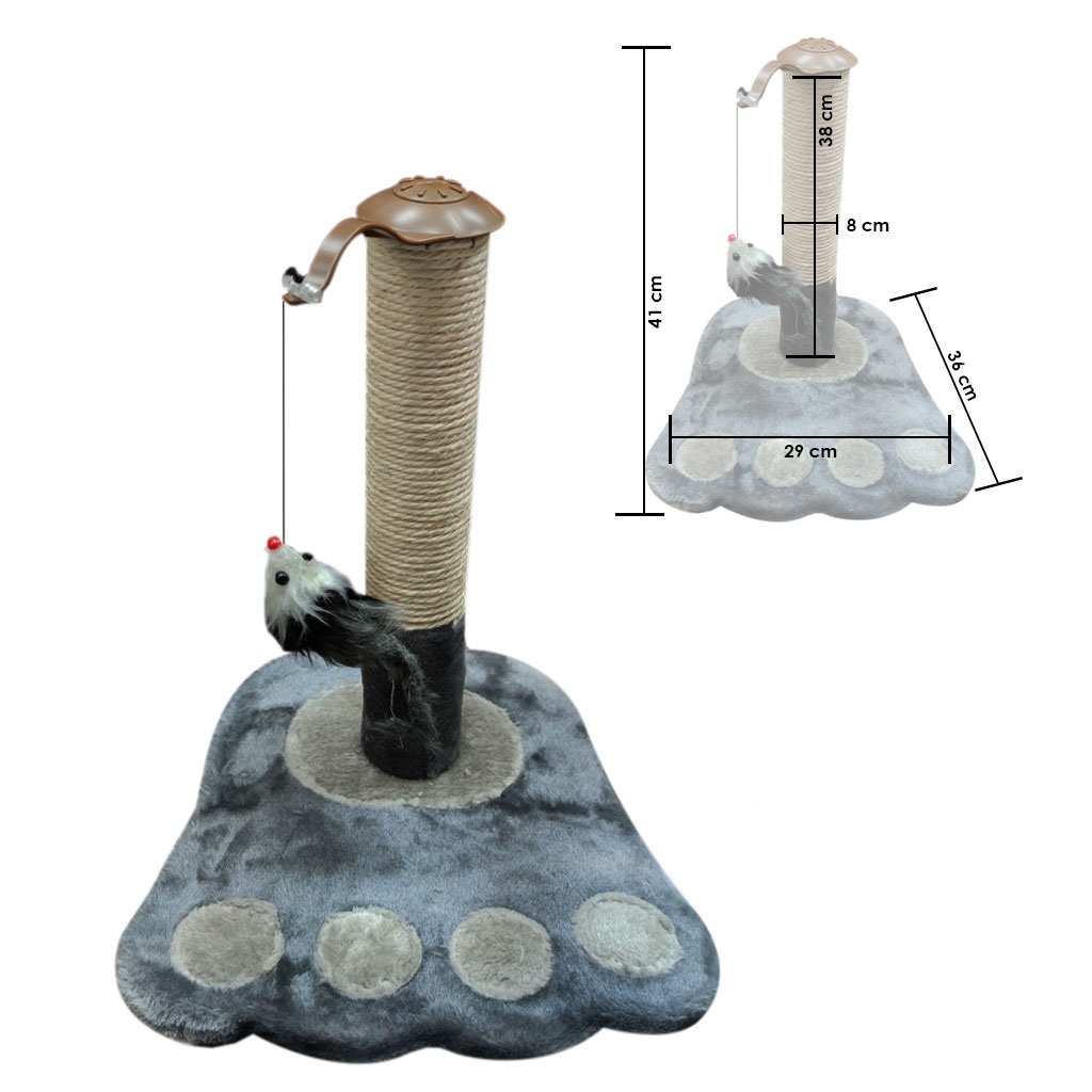 RASCADOR PARA GATO HUELLA GRIS