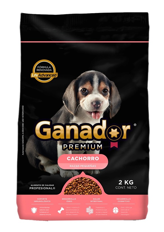 CONCENTRADO PARA PERRO GANADOR CACHORRO RAZA PEQUEÑA