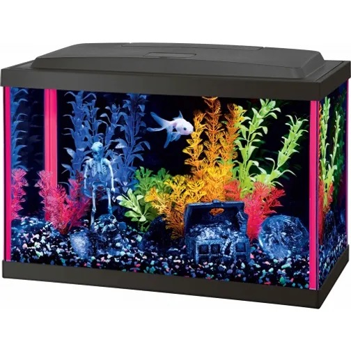 ACUARIO NEOGLOW LED AQUARIUM KIT RECTANGLE PINK 5.5 GALONES