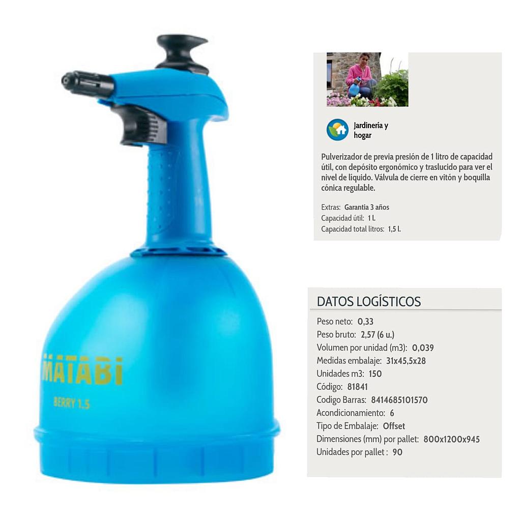 BOMBA FUMIGADORA MATABI BERRY DE 1.5 LITROS