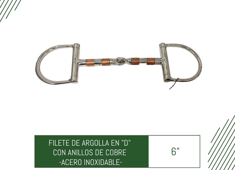 FILETE DE ARGOLLA EN D CON ANILLOS DE COBRE