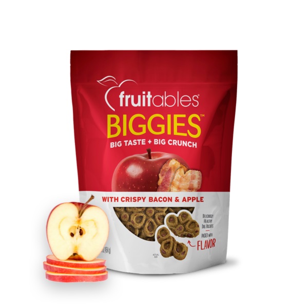 FRUITABLES DOG TREAT BIGGIES BACON AND APPLE