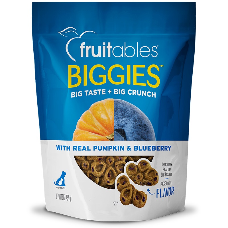 FRUITABLES DOG TREAT BIGGIES PUMPKIN AND BLUEBERRY