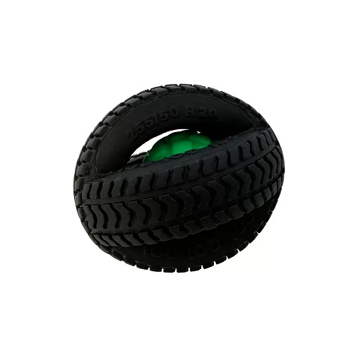 JUGUETE PARA PERRO LLANTA CON BOLA 9.5 CMS
