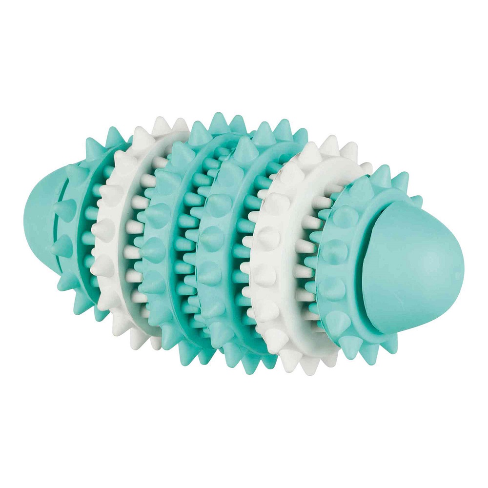 JUGUETE PARA PERRO PELOTA RUGBY LIMPIADOR DE DIENTES CAUCHO NATURAL