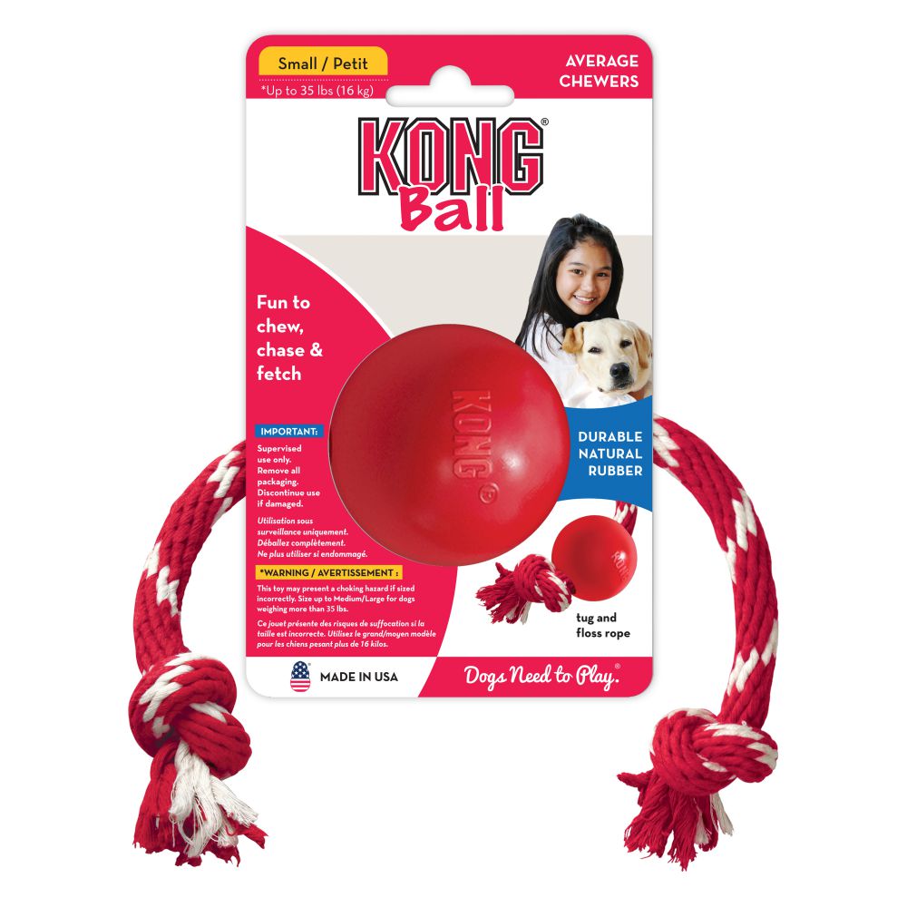 PELOTA PARA PERRO KONG BALL W/ROPE SM