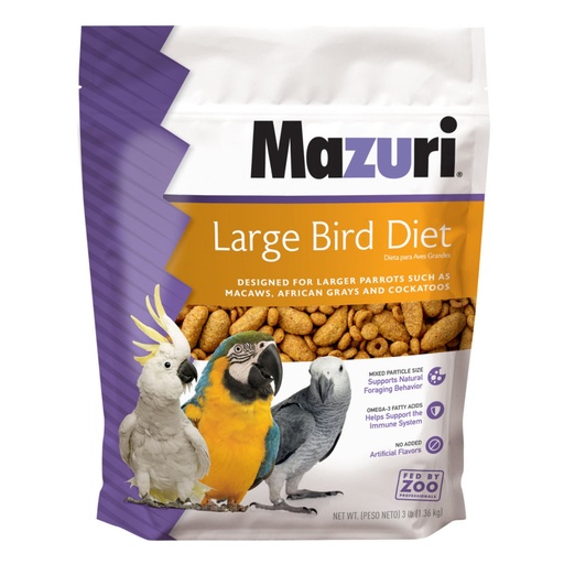 [56A88] MAZURI LARGE BIRD DIET 3 LBS