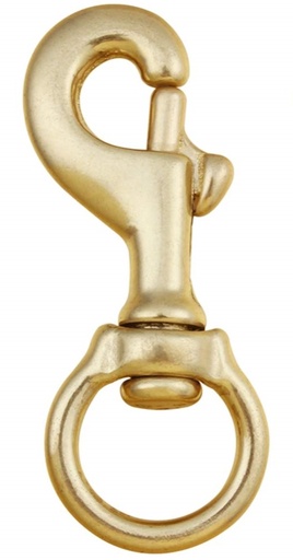 [HBR105] MOSQUETON DE LATON MACIZO 4-7/8"X 1 1/4" PARA CABALLO VALHOMA