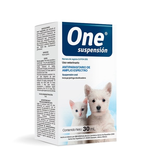 [85326] DESPARASITANTE PARA PERRO ONE SUSPENSION 30ML