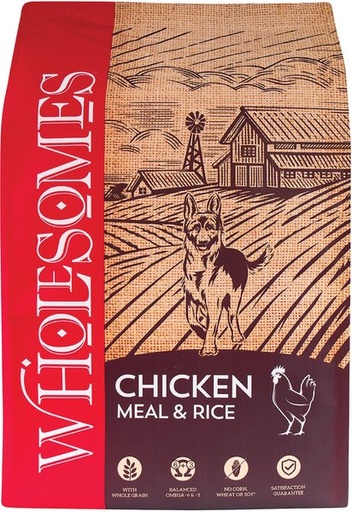CONCENTRADO PARA PERRO WHOLESOMES CHICKEN MEAL AND RICE 18.14 KG