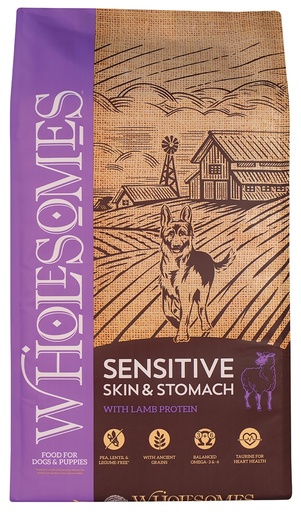 CONCENTRADO PARA PERRO ADULTO WHOLESOMES SENSITIVE SKIN LAMB 13.61 KG