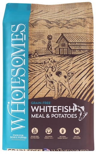 CONCENTRADO PARA PERRO WHOLESOMES WHITE FISH MEAL AND POTATOES 15.9 KGS