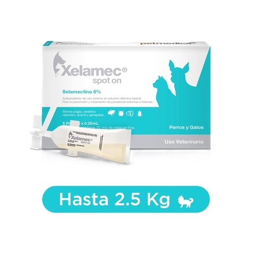 [9625] PIPETA ANTIPULGAS XELAMEC COMBI HASTA 2.5 KG