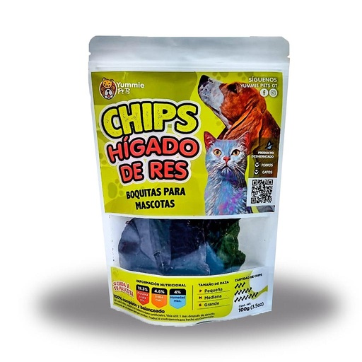 YUMMIE PETS CHIPS DE HIGADO DE RES 50 GRS