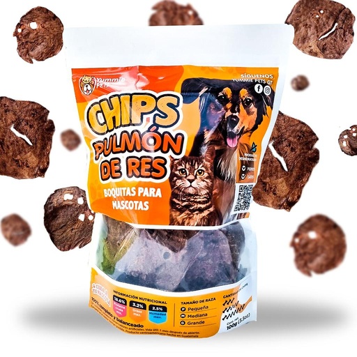[101108] YUMMIE PETS CHIPS DE PULMON DE RES 50 GRS