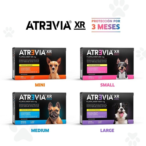 TABLETA MASTICABLE ANTIPULGAS PARA PERRO ATREVIA XR x 1 UNIDAD