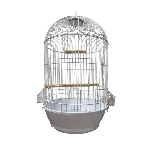 [CND101] JAULA PARA AVES CILINDRICA BLANCA GRANDE 