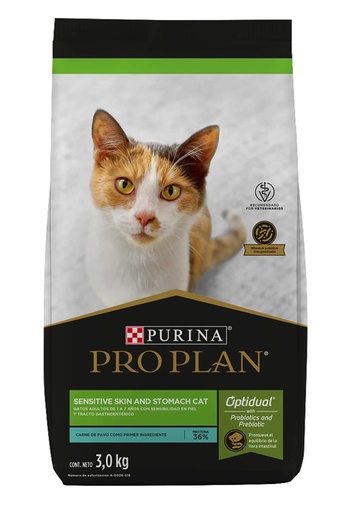[12521331] CONCENTRADO PARA GATO PRO PLAN ESTOMAGO Y PIEL SENSIBLE 3 KG