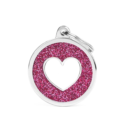 MY FAMILY TAG BIG GLITTER WHITE HEART