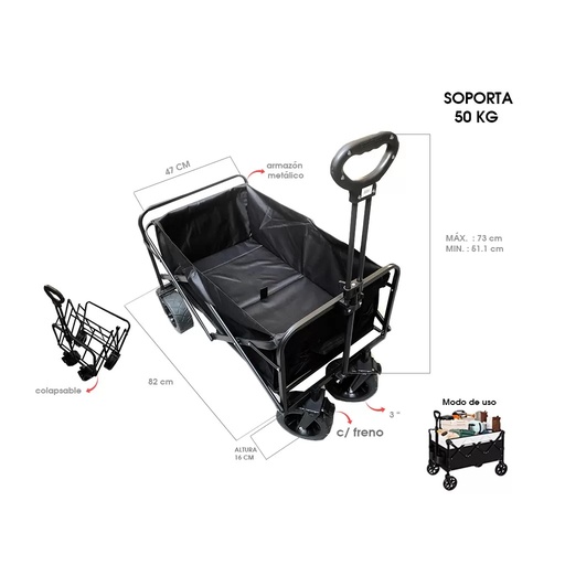 TRANSPORTADORA TIPO CARRUAJE MULTIUSOS
