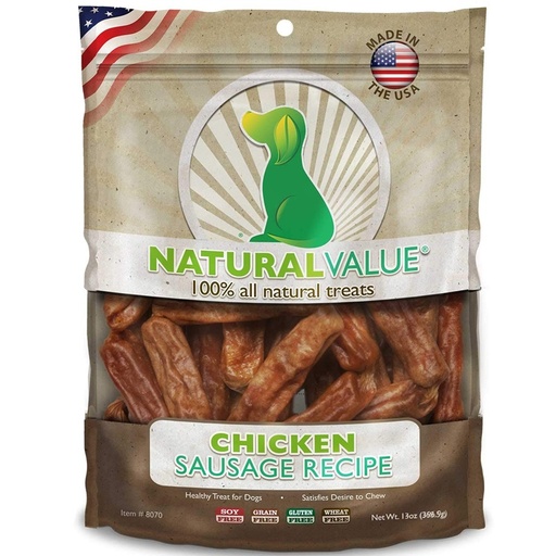 PREMIO NATURAL VALUE SALCHICHAS DE POLLO GRAIN FREE 368.5 GRS 