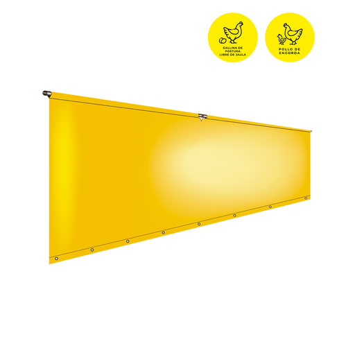 TELA LAMINADA AMARILLA PARA CORTINA DE AVES 2.8 METROS x 1 METRO