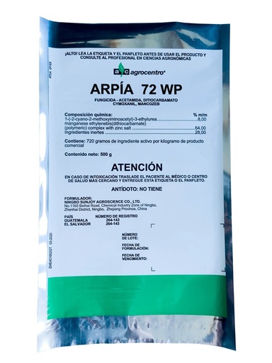 FUNGICIDA ARPIA 72 WP MANCOZEB + CYMOZANIL 500 GRS