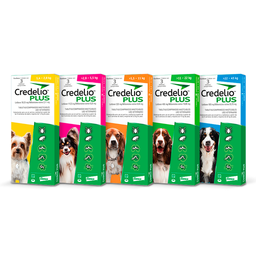 TABLETAS MASTICABLES ANTIPULGAS CREDELIO PLUS PARA PERROS x 3 UNIDADES
