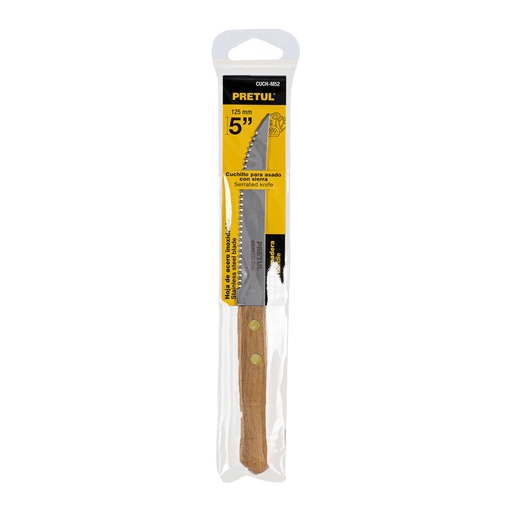 [23083] CUCHILLO CON SIERRA 5" MANGO DE MADERA PRETUL